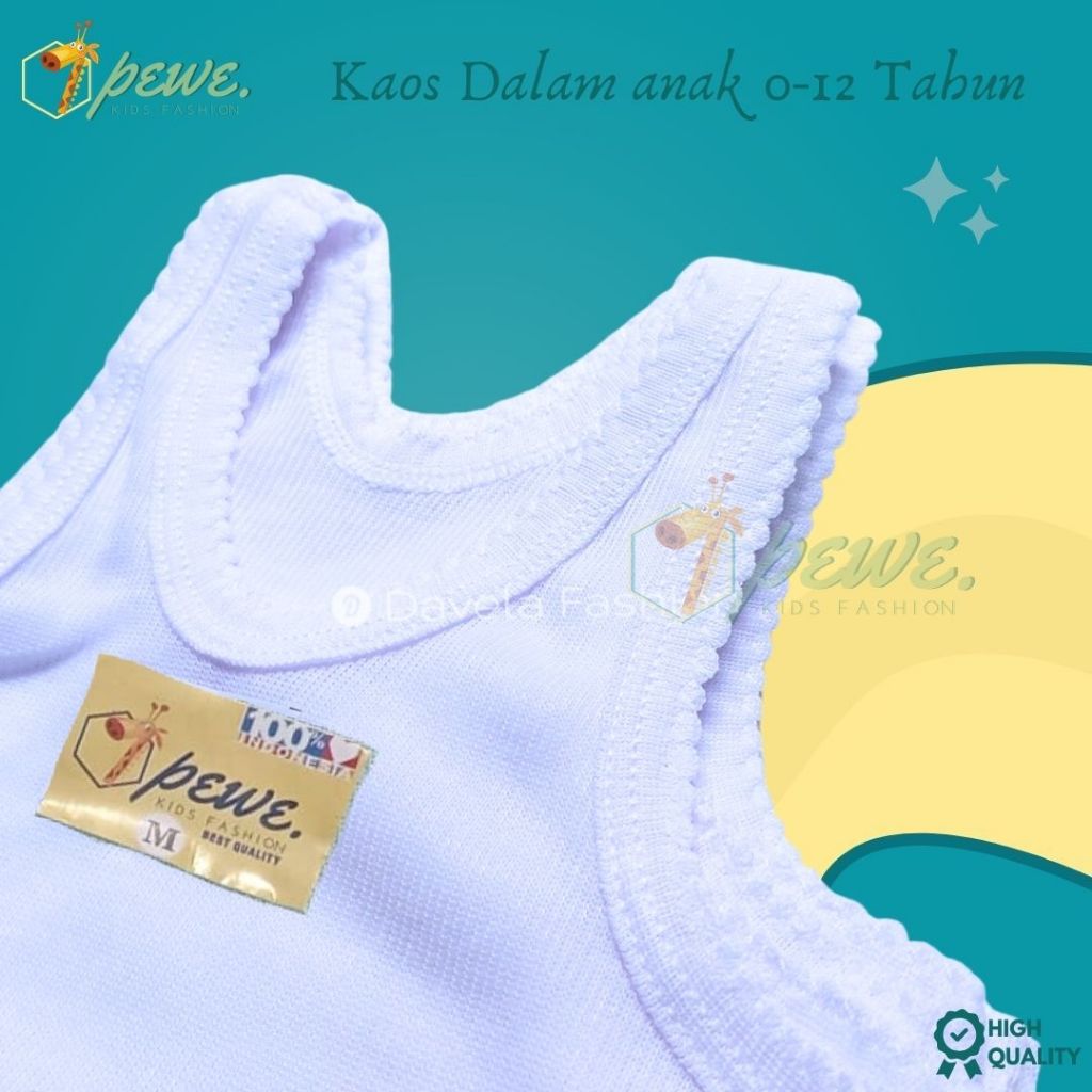 3 Pcs Kaos Singlet Anak Perempuan dan Laki-Laki Sampai Remaja Warna Putih / singlet Anak Unisex