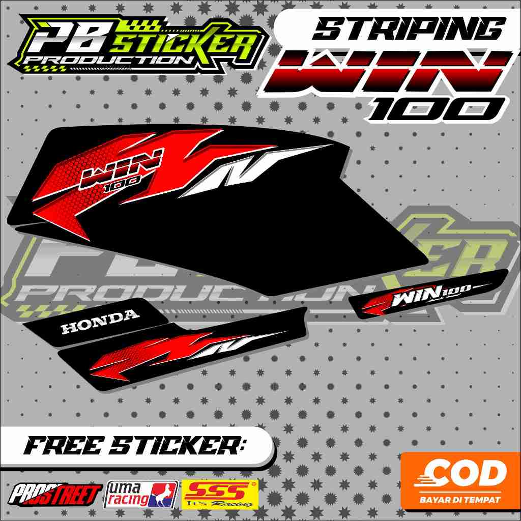 STRIPING VARIASI HONDA WIN 100  / STICKER LIST VARIASI HONDA WIN 100 SIMPEL