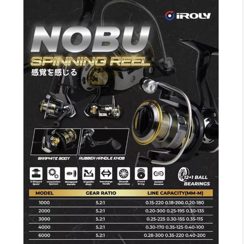 REEL IROLY NOBU 2000 ONE WAY 12+1 BALL BEARING