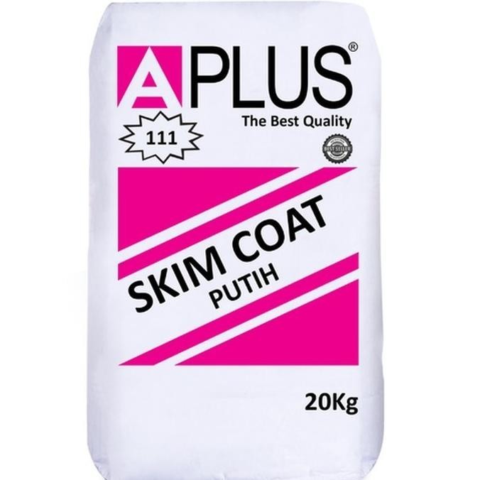 APLUS SKIMCOAT 111 Plamir Tembok SEMEN - Skim Coat Putih 20 KG Hemat