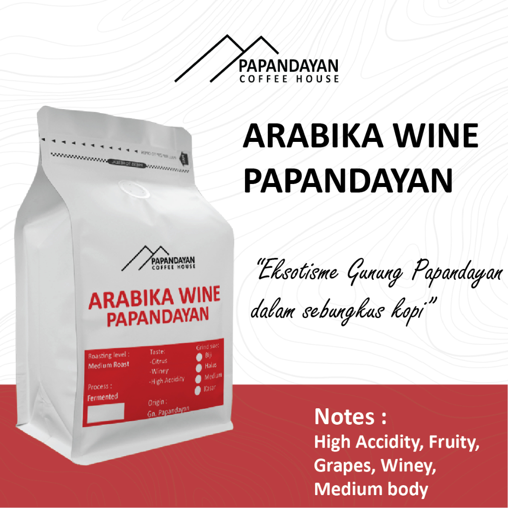 

Kopi Arabika Wine Papandayan 100 - 250 gr Biji/Bubuk - Kopi Papandayan Wine Proses