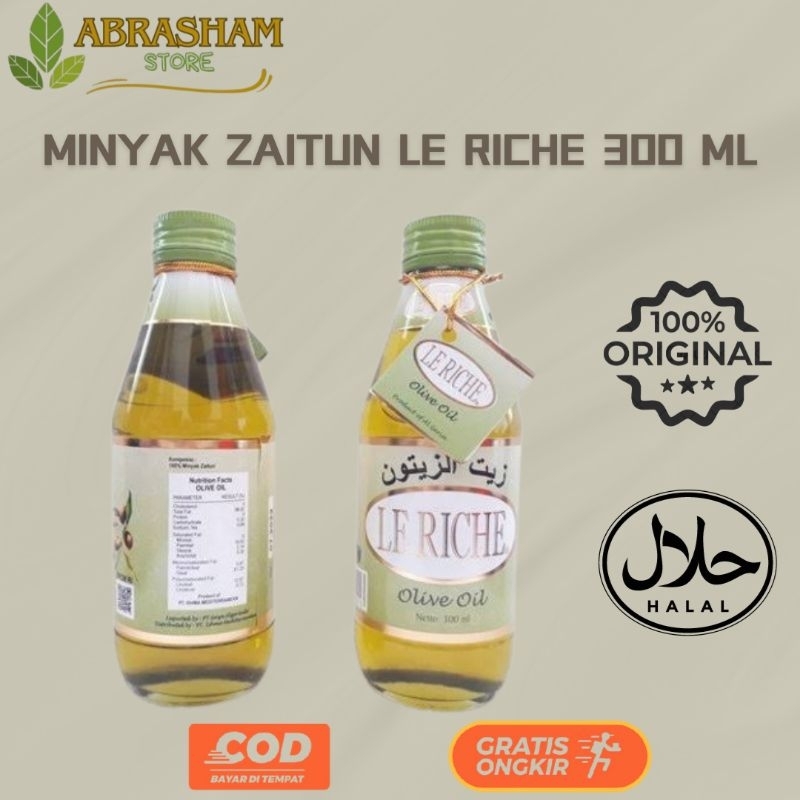 

Minyak Zaitun LE RICHE 300 ML Zaitun Olive Oil Extra Virgin Aman Untuk Masak Original LeRiche Made In Turky