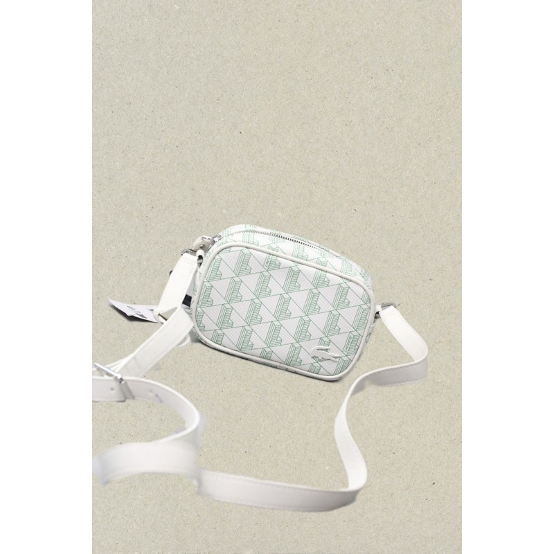 Lacoste Slingbag Monogram In White and Beige Tas Wanita Original Branded