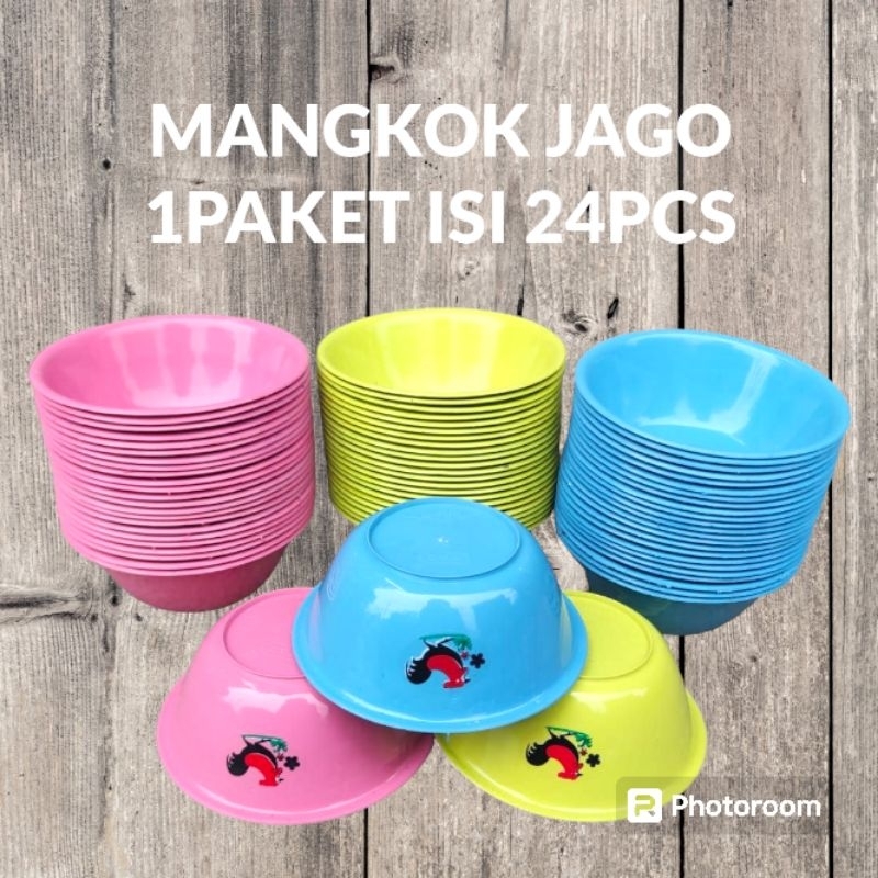 PAKET MANGKOK JAGO PLASTIK 24PCS UK 8INCH