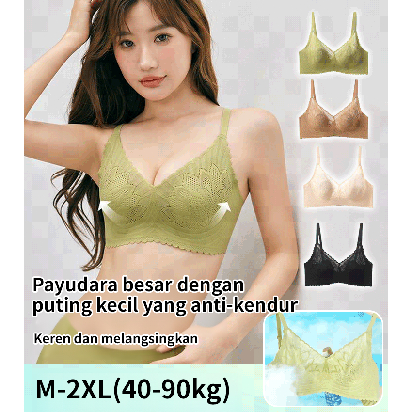 Large Breasts UltraThin Models of NonMarking Lace Bra/Bra Dengan Payudara Besar Memperlihatkan Telin
