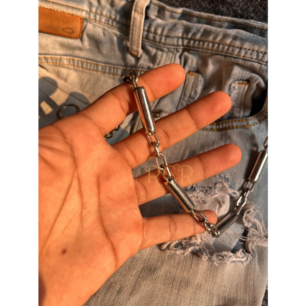 Rantai Dompet Titanium Pria Tahan Karat Model Rantai Kapal Tabung Terbaru Panjang 50cm - Pengaman Do