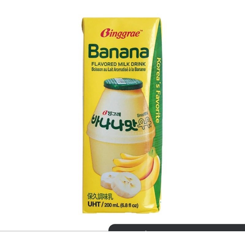 

Binggrae Susu UHT Banana 200 ml susu pisang kesukaan bts