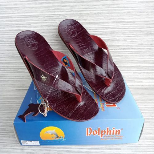 Dolphin sandal slide jepit pria kulit asli Lyndon sandal kulit asli pria dolphin original