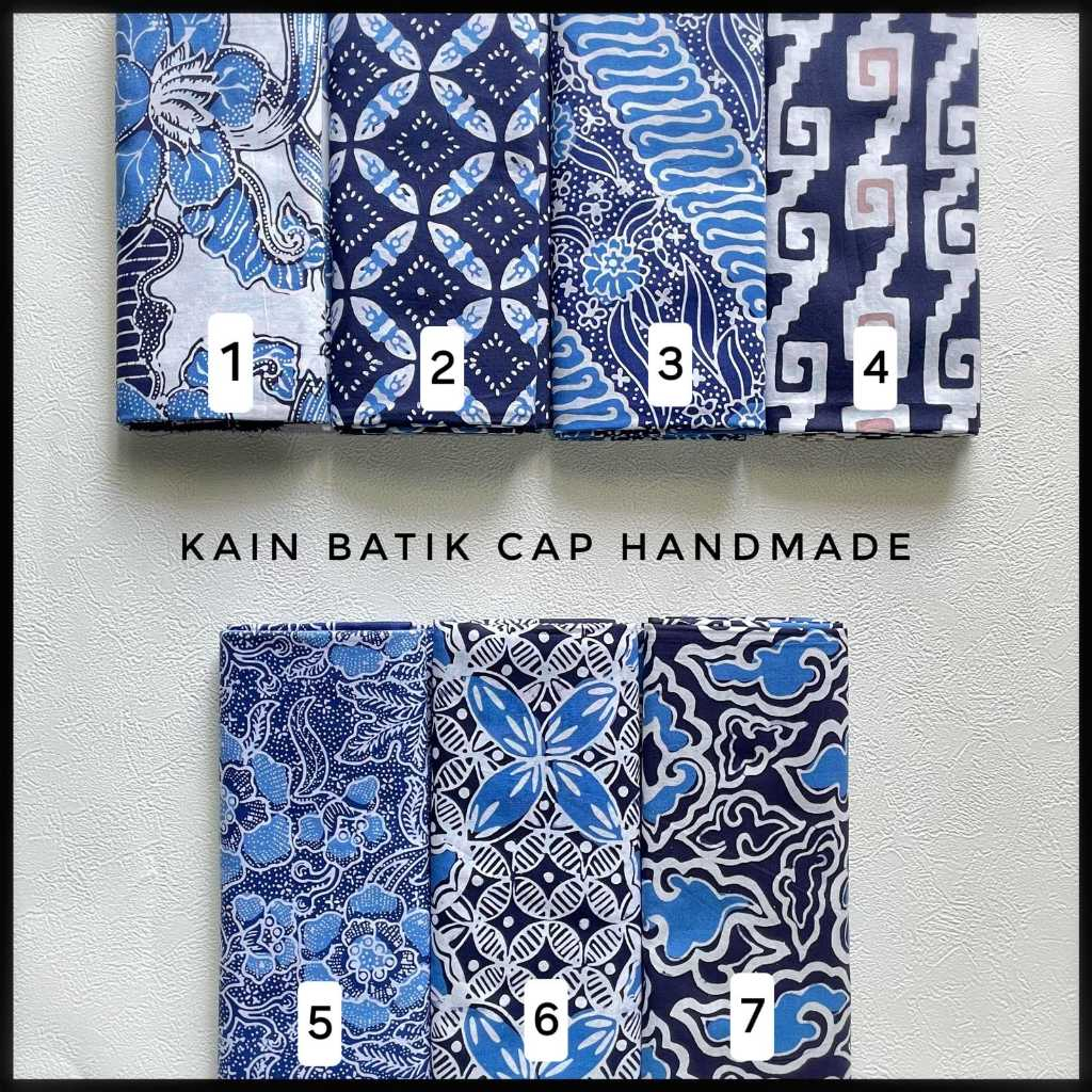 Kain Batik Cap 2 Warna Biru Kain Batik Pekalongan