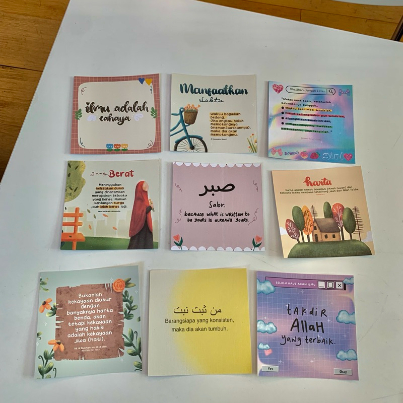 

[PART 2] Art Print Post Card Poster Mini Hiasan Dinding tempelan meja belajar quotes reminder desk islami muslimah estetik aesthetic