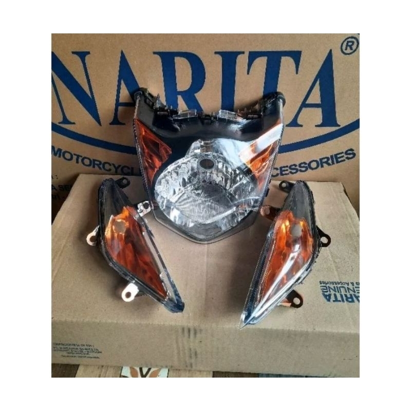 Reflektor Lampu Depan Sein Stop Belakang Beat Karbu Old Costum Variasi smoke Hitam orange