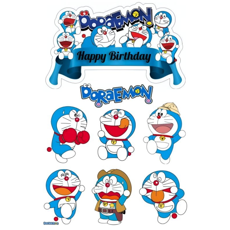 Topper cake Doraemon karakter ulang tahun