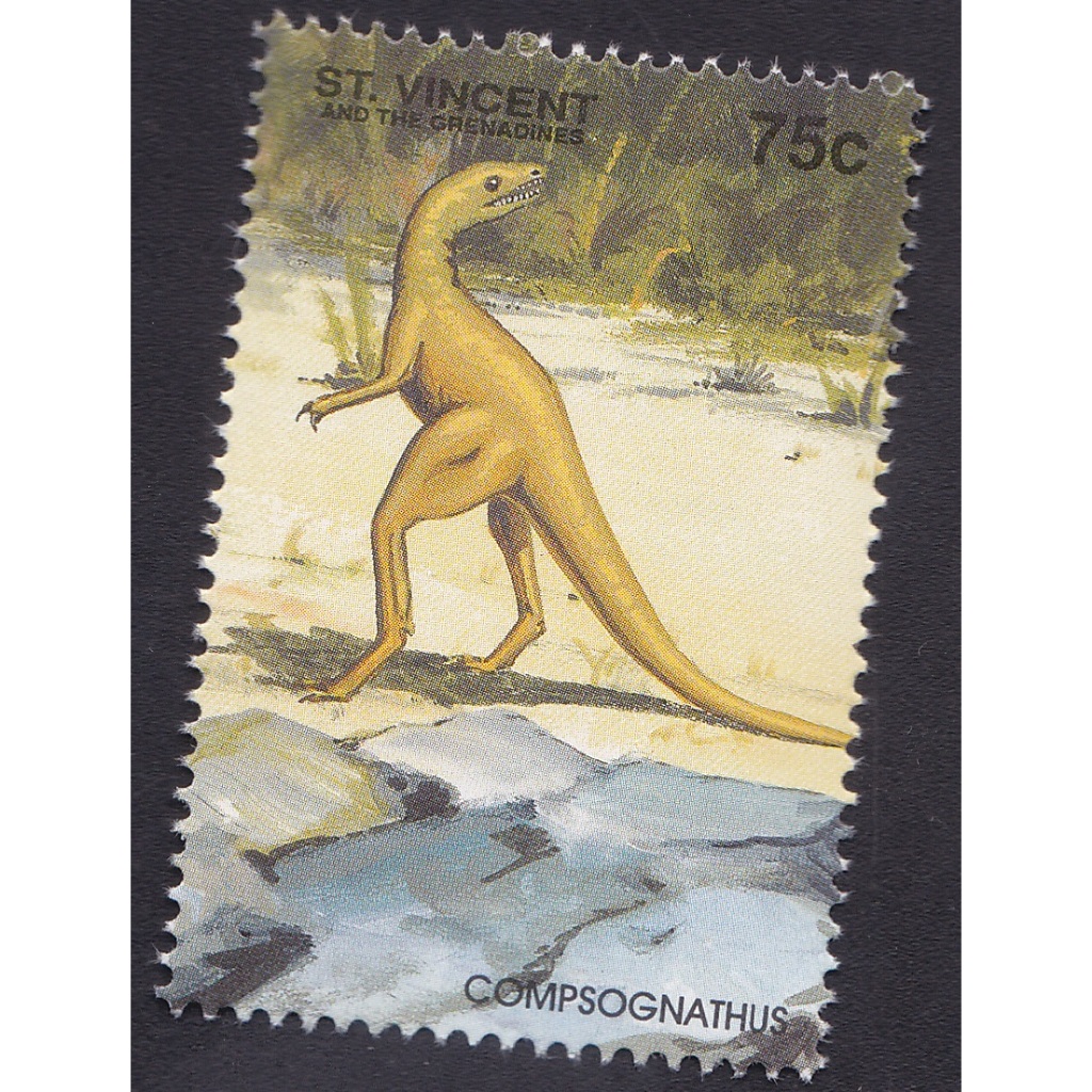 

A 11161 STU BUAH PRANGKO ST VINCENT TEMA STWA PURBA COMPSOGNATHUS DENGAN KONDISI MNH MINT NVER HINGED