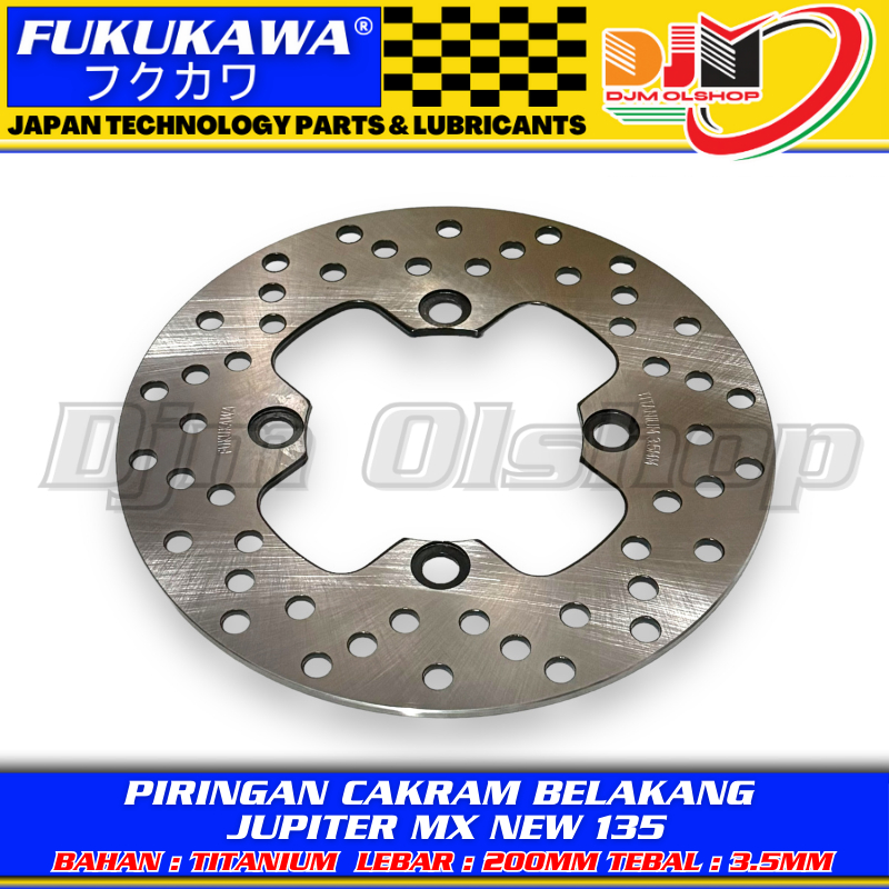 PIRINGAN CAKRAM BELAKANG JUPITER MX NEW 135 LBR 200MM TEBAL 3.5MM BAHAN TITANIUM ORI FUKUKAWA