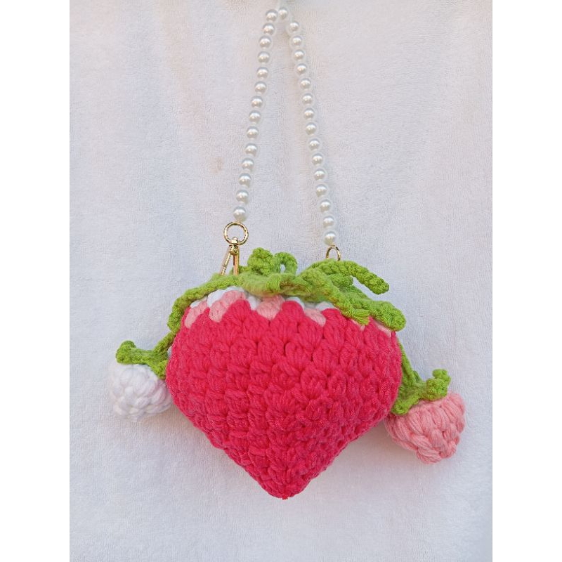 STRAWBERRY BAG CROHET Tas rajut strawberry tas rajut buah strawberry tas rajut