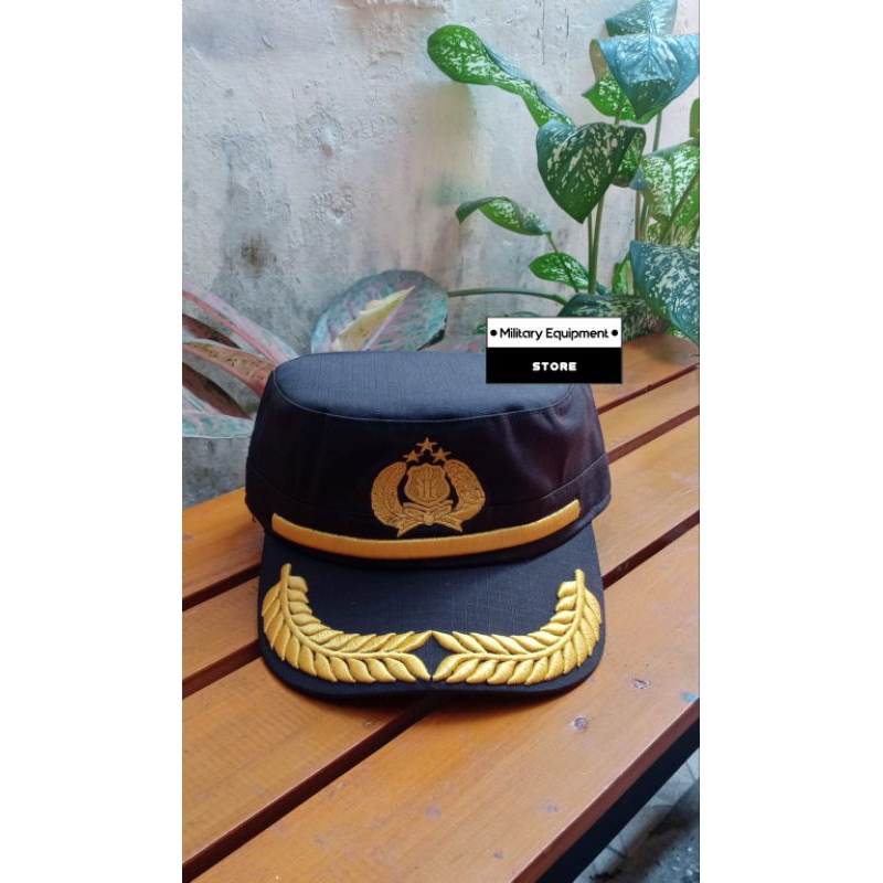 Topi komando pamen polri coklat - Topi komando pilkep polisi pamen coklat