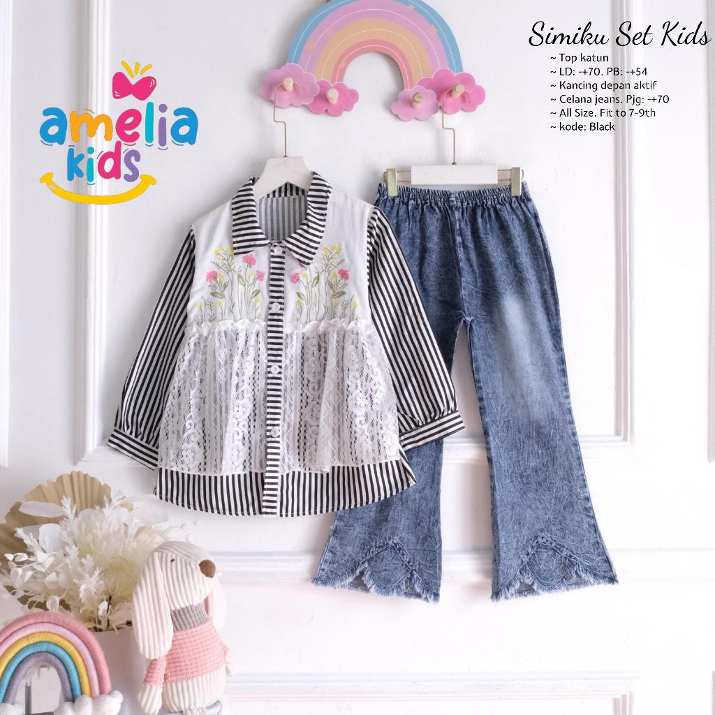 Maularis Store Amelia Kids Simiku Set Kids Honoka Set Kids Setelan Anak Perempuan Baju Setelan anak 