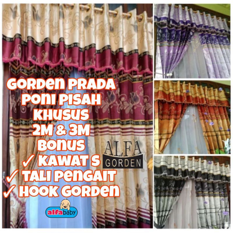 gorden pintu gorden prada model poni pisah gorden pintu jendela gorden jodha murah korden prada gord