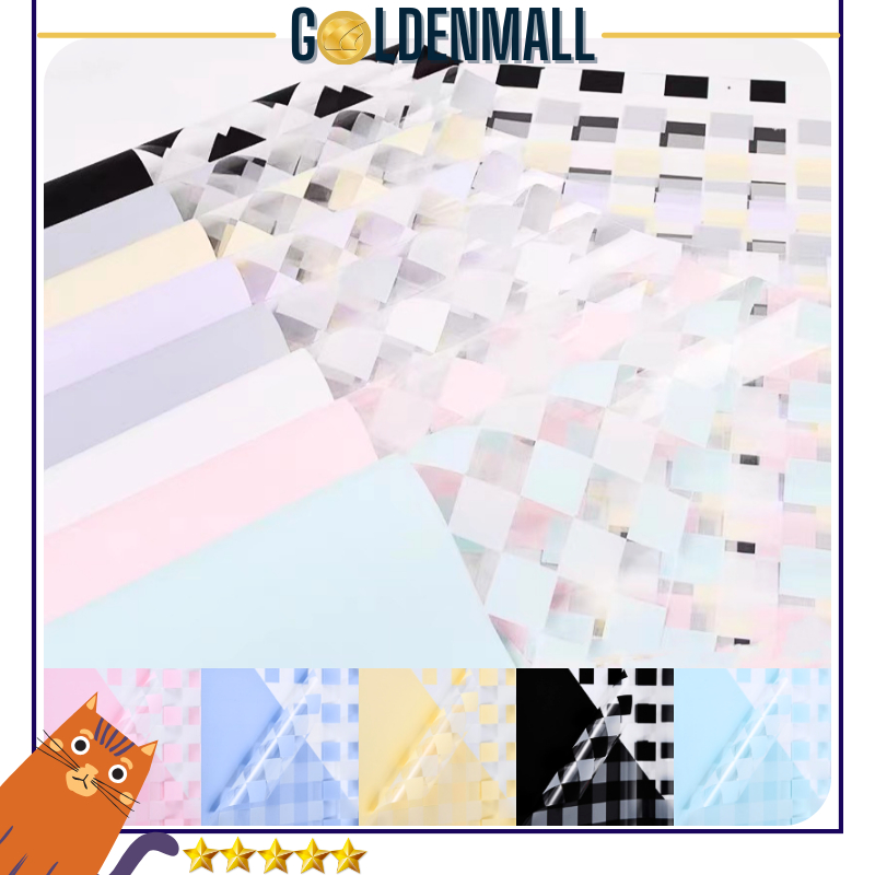 

20 LEMBAR Kertas Buket Square Stripe Cellophane Flower Wrapping 6112