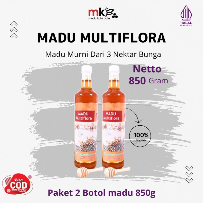 

Madu Kota Batu | Paket 2 Botol 850g Madu Multiflora