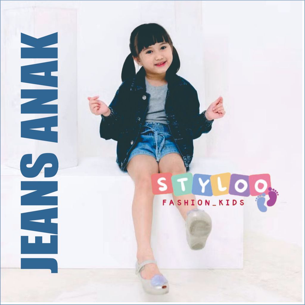 Jaket Jeans Anak Perepempuan Pinggang Karet Jaket jeans anak perempuan 1-2 tahun jaket anak cewek ja