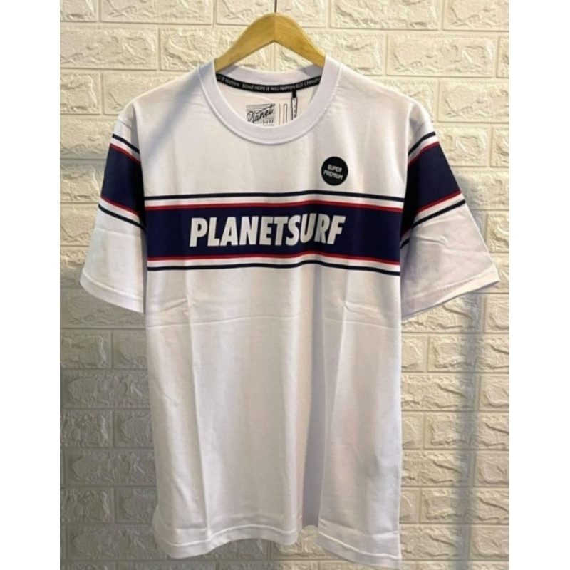 KAOS PREMIUM SURFING PLANET SURF PUTIH BAHAN KATUN COMBAT 24S