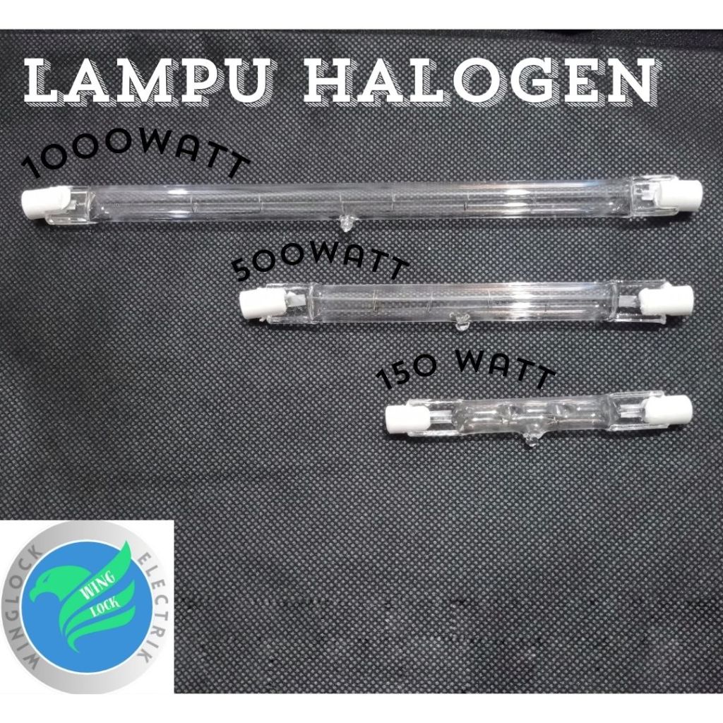 LAMPU HALOGEN STIK 1000Watt 500Watt 150Watt Fitting Halogen TUNGSTEN