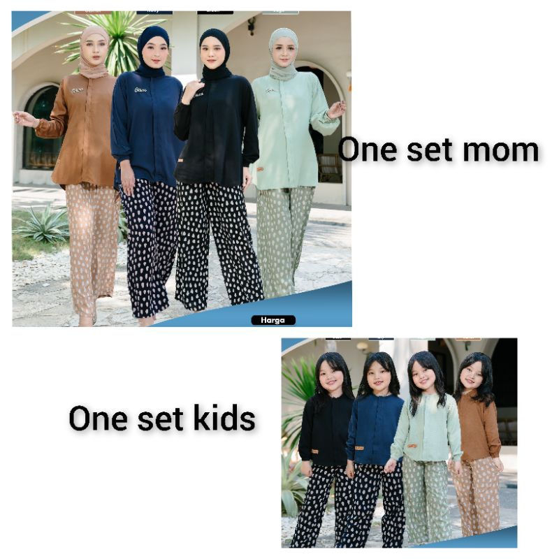 one set mom & kids stelan mom & anak  ghina fashion