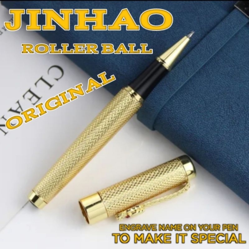 

Bollpoint Mewah Hampers Gift Souvenir Jinhao Luxury Gold Brush Roller Ball