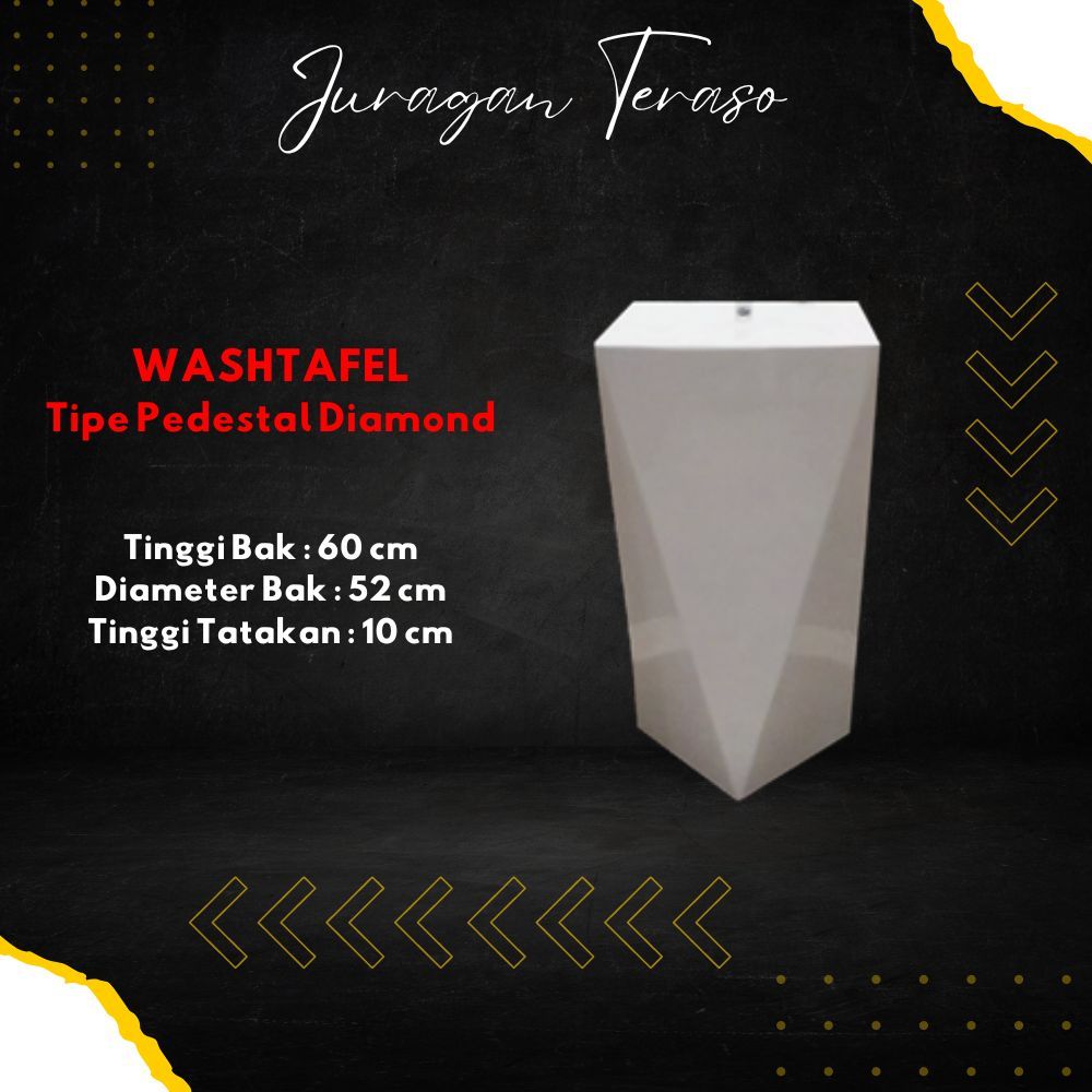 JURAGAN TERASO | CUCI TANGAN AESTHETIC | WASTAFEL KERAMIK | WASHTAFEL MARMER | PEDESTAL TIPE DIAMOND