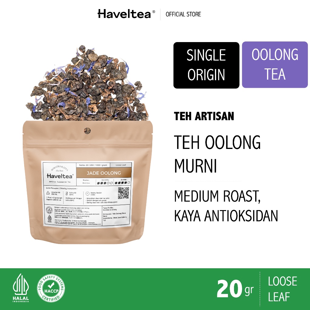 

JADE OOLONG | Small Pouch | Haveltea | Teh Oolong | Loose Leaf