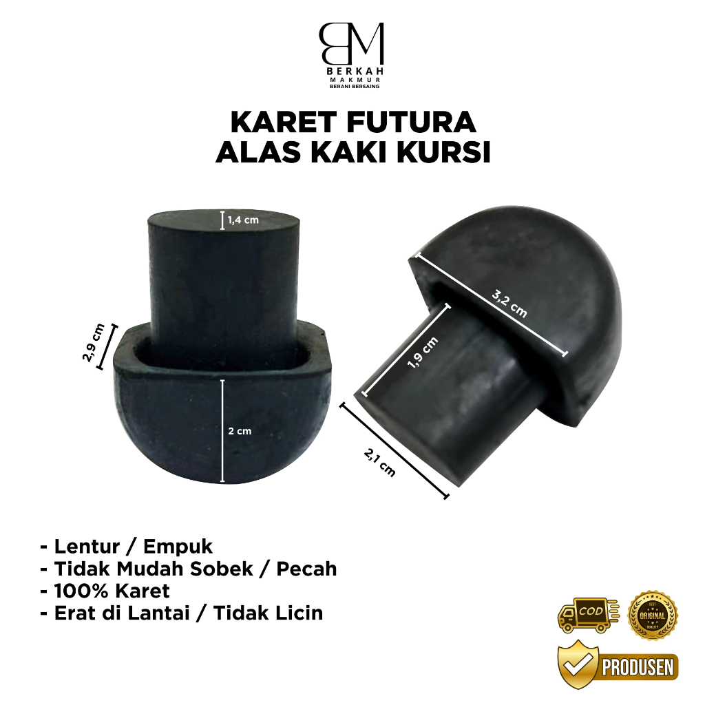 Karet Kaki Kursi Futura Oval Elips Bangku Susun Chitose Asli Karet