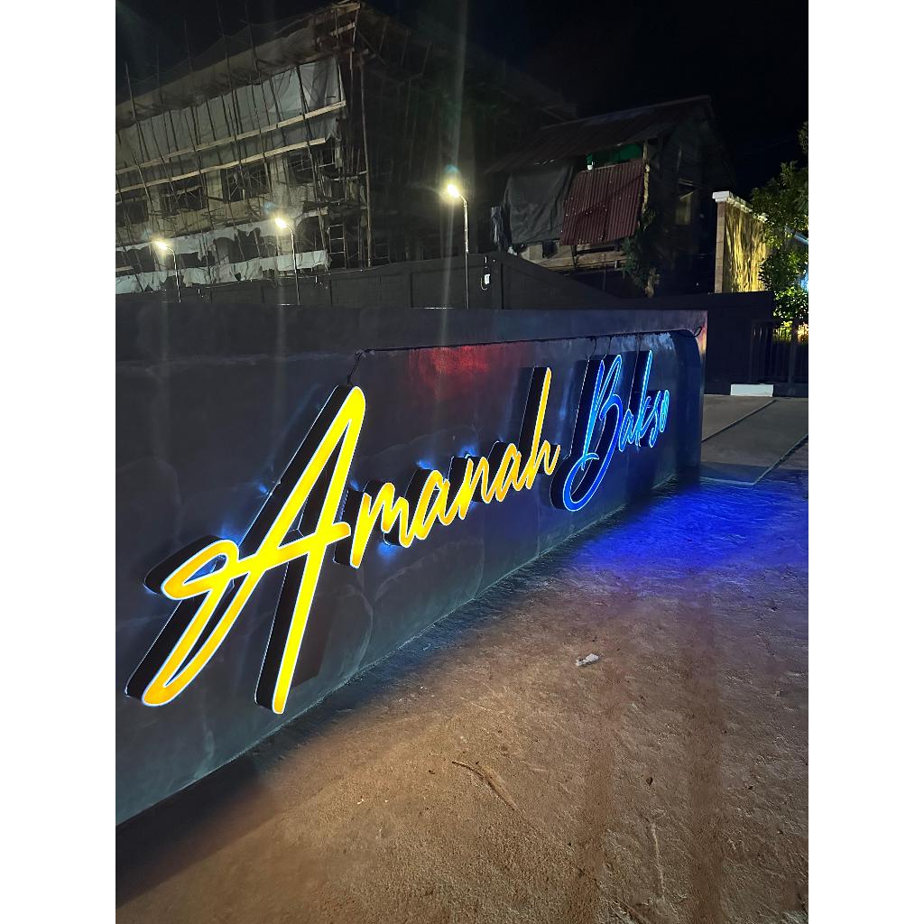 Huruf Timbul Acrilic Berlampu/Acrilic 3D/Acrilic Huruf Nyala/Akrilik/Huruf Berlampu/Lampu