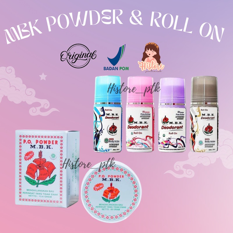 MBK Powder / MBK Deodorant Roll On / Bedak MBK / Bedak Ketiak MBK