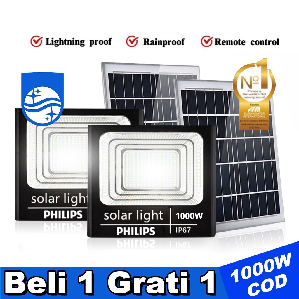 Solar Light IP67 Waterproof Lampu【Garansi 10 tahun】Lampu Tenaga Surya 1000W Solar Light IP67 Waterpr