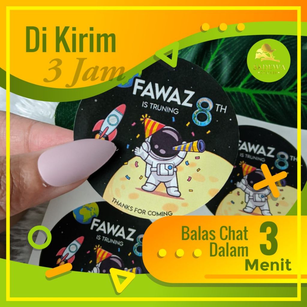 

Sticker Ulang Tahun Stiker Label Ultah Anak Bulat Stiker Undangan Ulang Taun