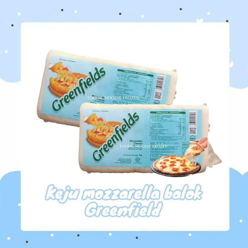 

Keju mozzarella balok greenfields 1kg/mozzarella cheese