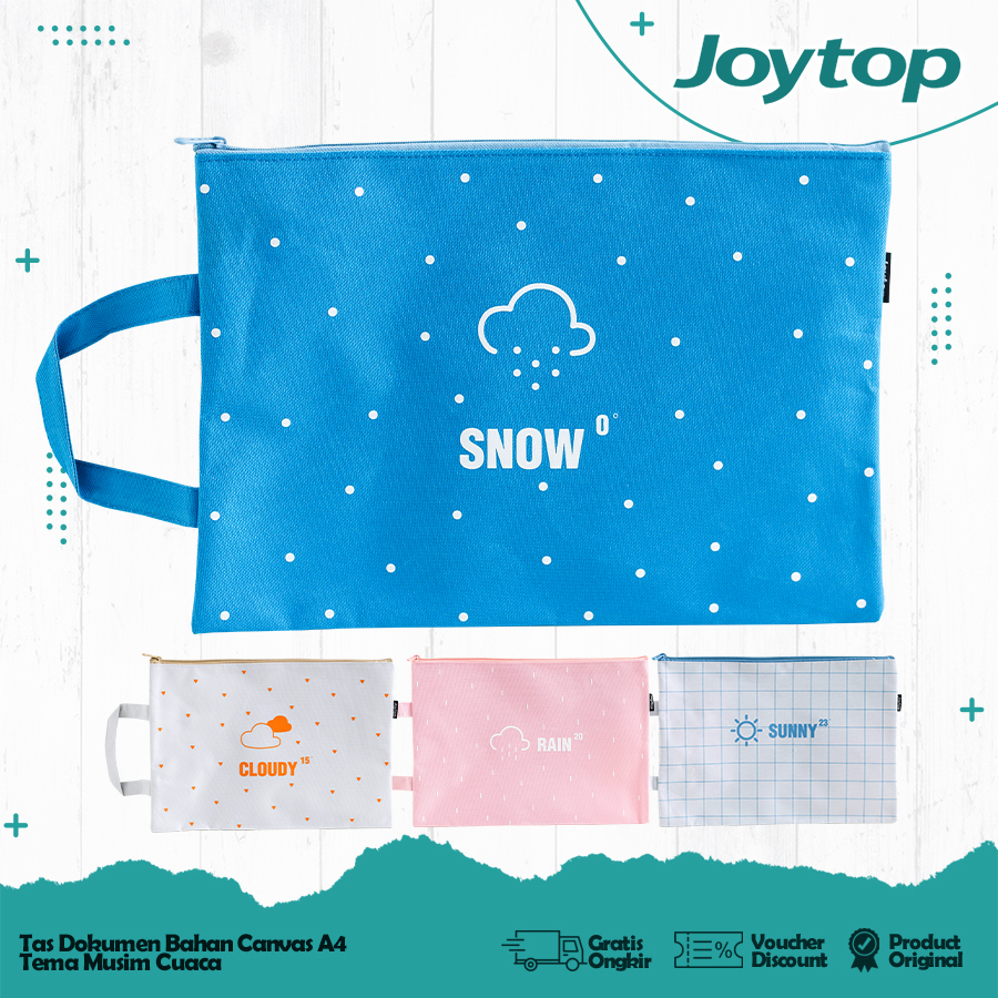 

JOYTOP Tas Kursus A4 Les Belajar Lucu Canvas Notebook Waterproof