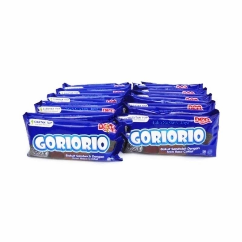 

GORIORIO Biskuit Sandwich Dengan Krim Rasa Cokelat | 1 pack isi 20 bks