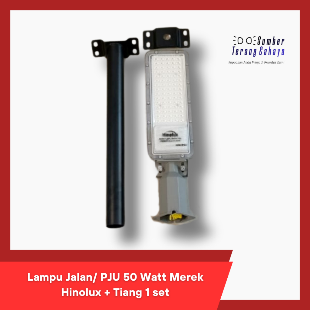 Lampu Jalan/ PJU 50 Watt Merek Hinolux + Tiang 1 set