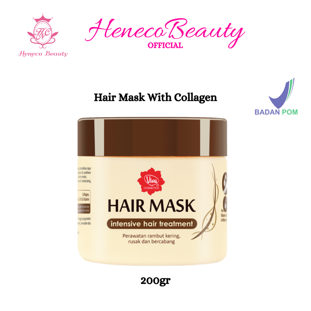 VIVA Hair Mask With Collagen 200gr / With Jojoba Oil & Vit B5 / Hair Treatment