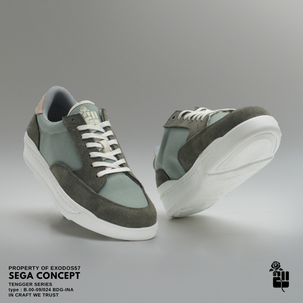 Sepatu Sneaker Sega Concept by Exodos57 Olive Mint Tengger Series