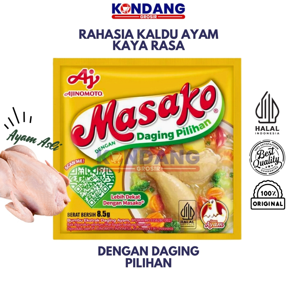 

Masako Bumbu Ekstrak Daging Ayam Sachet - Rasa Ayam Lezat, Kaya Bumbu & Rempah