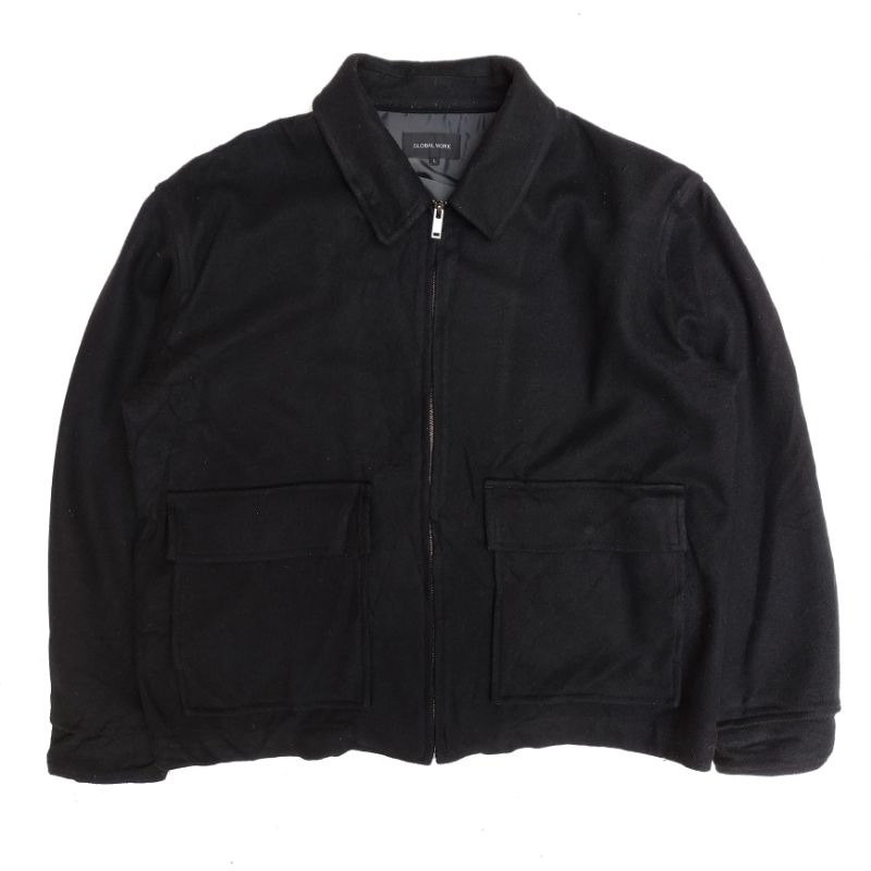 Global work wool work jacket double pocket