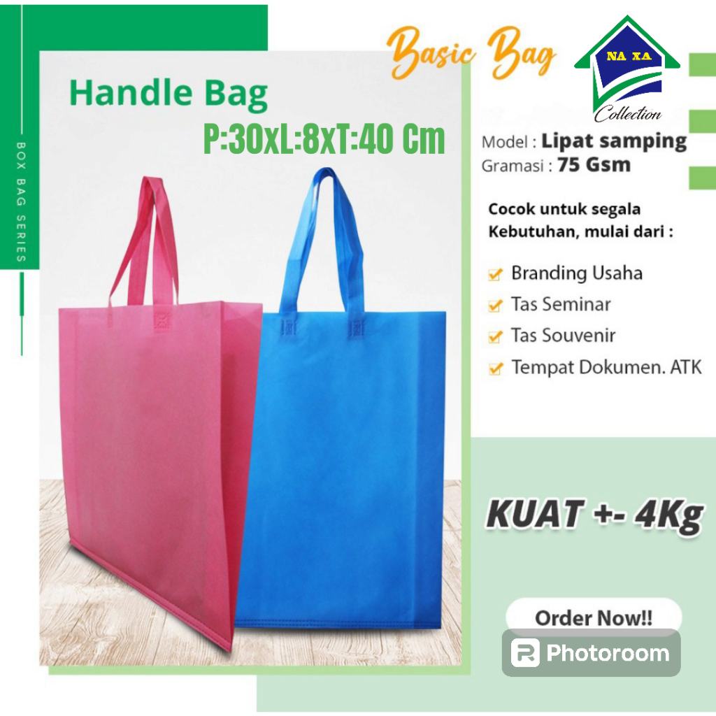 

Tas Souvenir / Tas Hajatan 30 x 10 x 40 cm / Goodie bag / Tas Box Nasi / Tas kotak Nasi / Tas Spunbond