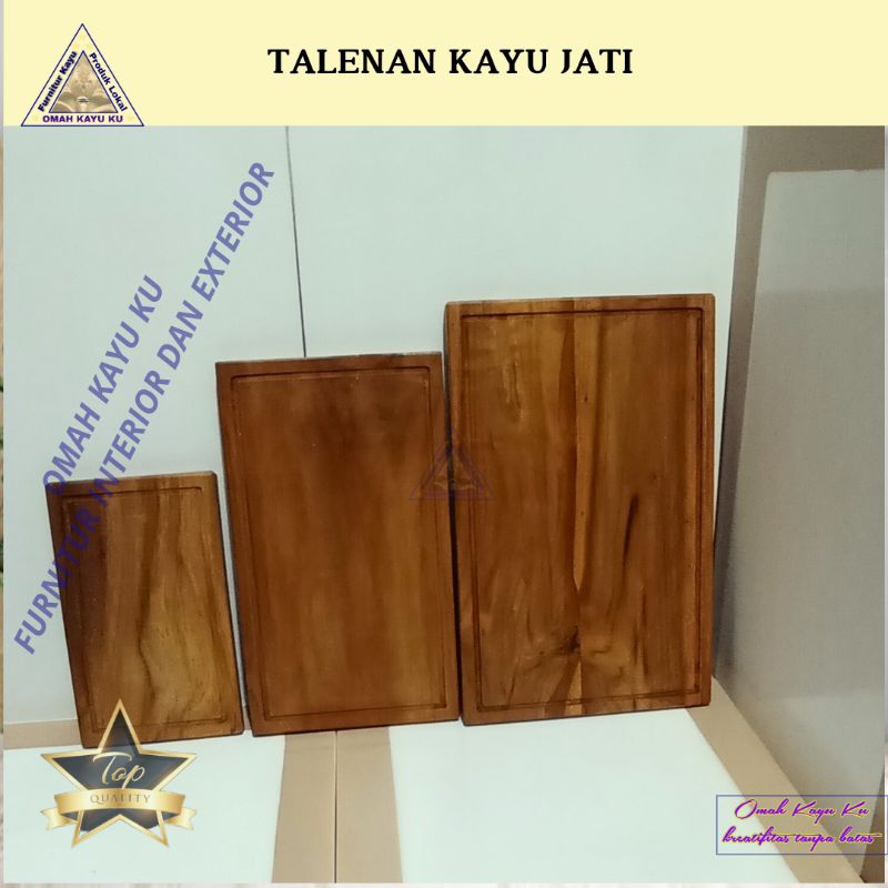 Talenan Kayu Jati Asli Anti Jamur Ukuran Jumbo Tipe Tali Air