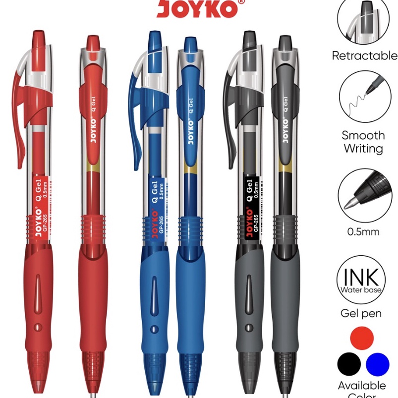 

PROMO SEMANGAT Gel Pen Pulpen Pena GP265 Q Gel 5 mm Per Lusin