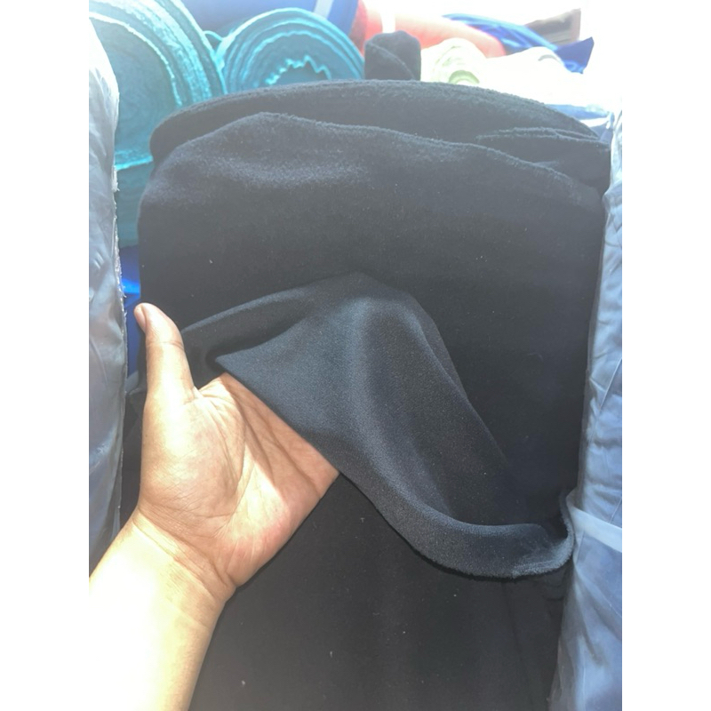 Kain polar fleece bulu sebelah furing jaket kain emen bulu poly