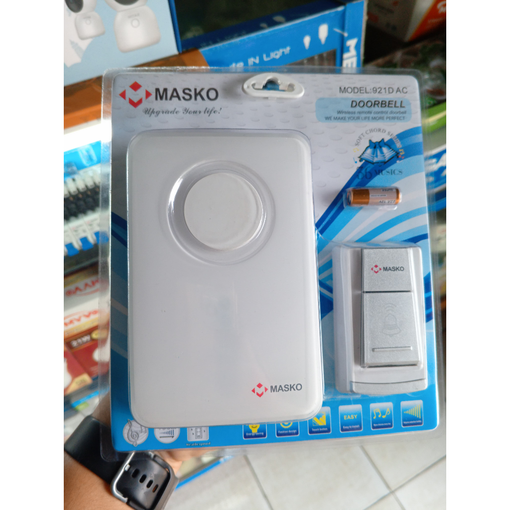BEL PINTU 36-38 MUSIK WIRELESS / BELL RUMAH /DOOR TANPA KABEL MASKO / BELL MASKO 921D, 921D AC & MS-