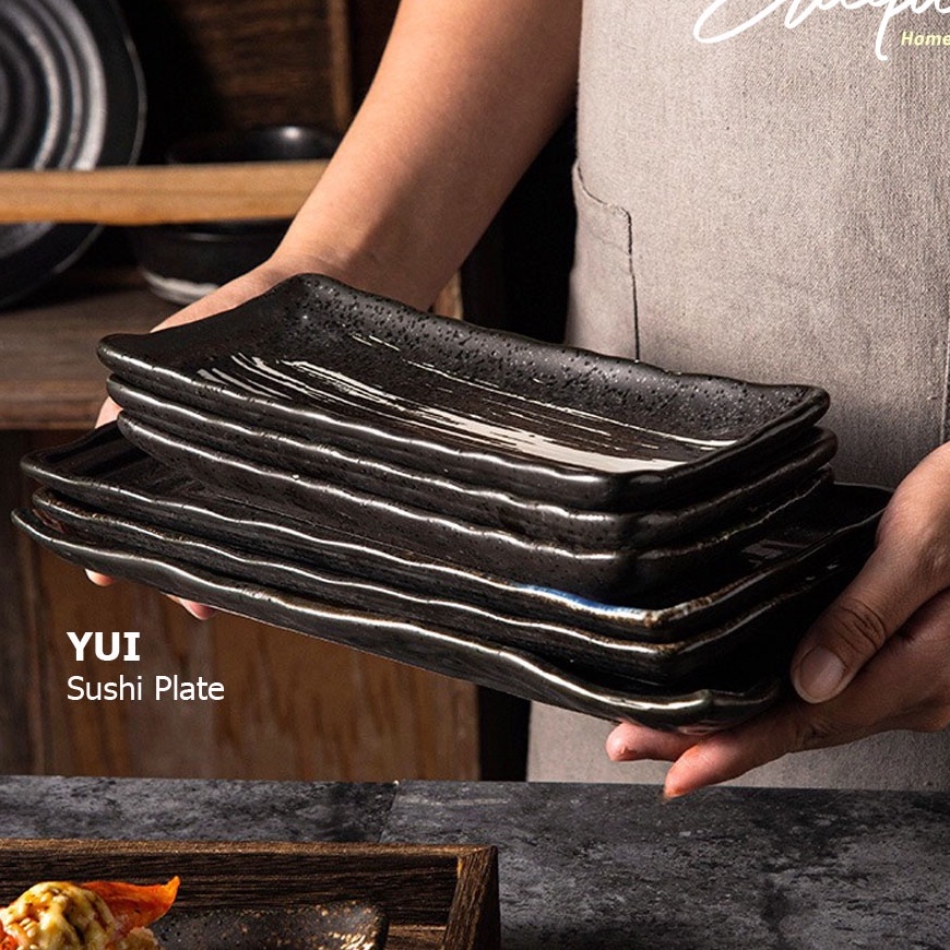 PROMO Yui Japanese Sushi Plate  Piring Saji Makan Sushi Dimsum Keramik Jepang  Japanese Ceramic Long